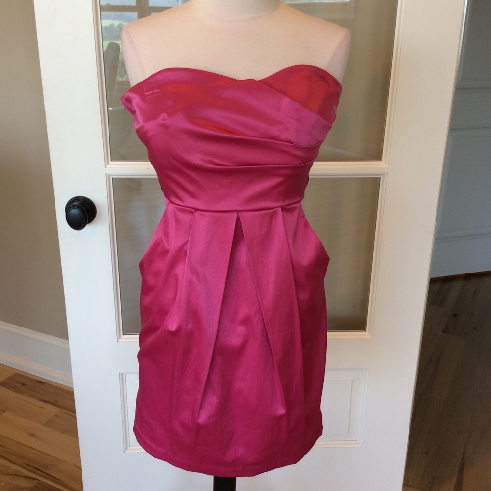 Pink Dress Strapless Form Fitted Amy Byer Womens 3